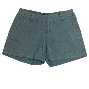 Dear John Blue Damask Patterned Cuffed Shorts Size 29